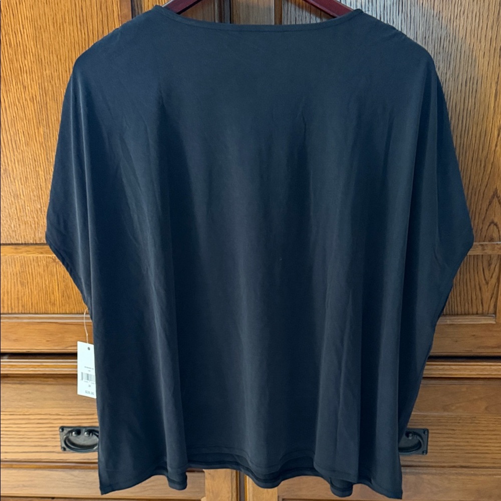 NWT Ophelia Rae V-Neck Top Chinch Shoulder Dolman Stretch Oversized Workwear - Picture 7 of 7